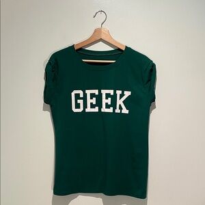 Novelty  'GEEK' T-Shirt in forest Green